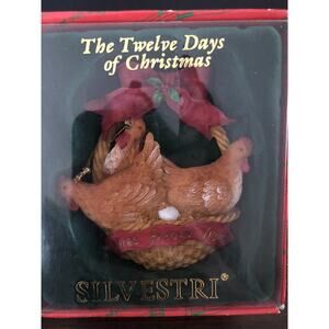 Vtg Silvestri Twelve Days Of Christmas 3D Ornament 3 French Hens